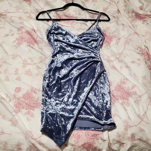 Charlotte Russe Velvet Body Con faux Wrap Dress XS